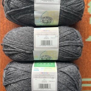 Lion Brand Charcoal Gray Yarn Bundle